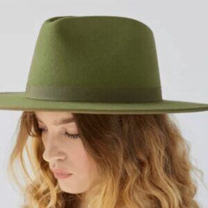 NWOT WYETH Vintage olive wool rancher hat 0S
